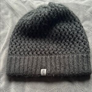 The North Face Black Knit Hat with Textured Patterns​